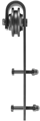 Produktbild von Schuifdeurbeslagkit, 366 cm, 150 kg Kohlenstoffstahl, ziehende Schiene, doppelte Schmiedetürenkit für 35-45 mm Dicke und 183 cm breite Paneel