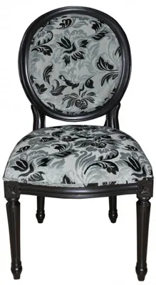 Produktbild von Casa Padrino Barock Esszimmer Stuhl Mod2 Blumenmuster / Antik Schwarz - Möbel