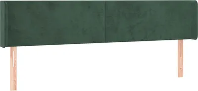 Produktbild von vidaXL Kopfteil mit Ohren Dunkelgrün 203x16x78/88 cm Samt