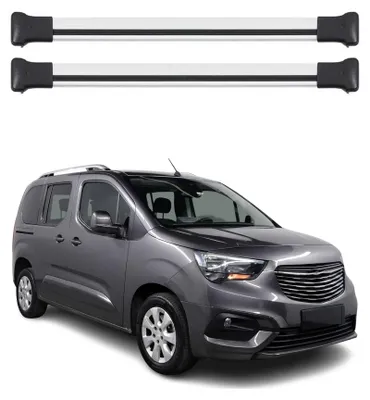 Image de Barres de toit transversales pour Opel Combo E 2019-2025 Aluminium Gris