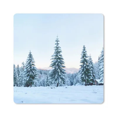 Produktbild von MuchoWow® Mauspad Mousepad Winter - Schnee - Bäume 20x20 cm - Mousepads - Maus Mat - Pad - Mausunterlage - Desk Mat - Bureauartikeln