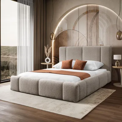 Productafbeelding van Gestoffeerd bed ELENA met bedlade, 34 lattenbodem, 180x200 cm, Anthology 4
