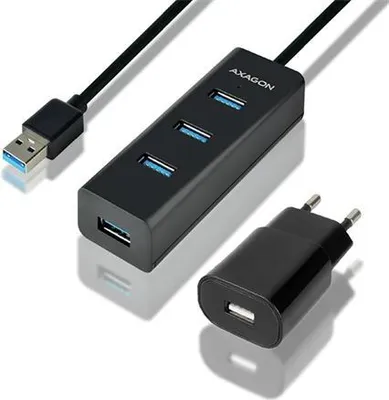 Zdjęcie produktu dla Axagon HUE-S2BP, USB 3.2 Gen 1 (3.1 Gen 1) Type-A, USB 3.2 Gen 1 (3.1 Gen 1) Type-A, 5000 Mbit/s, Czarny, Plastik, 1,2 m