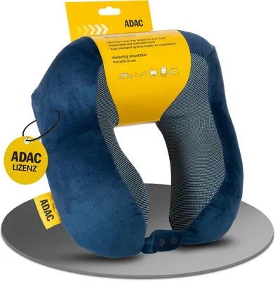 Produktbild von ADAC Nackenkissen Flugzeug – Memory Foam Reisekissen - dunkelblau