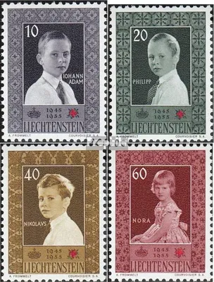 Produktbild von Briefmarken Liechtenstein 1955 Mi 338-341 (kompl.Ausg.) gestempelt Rotes Kreuz