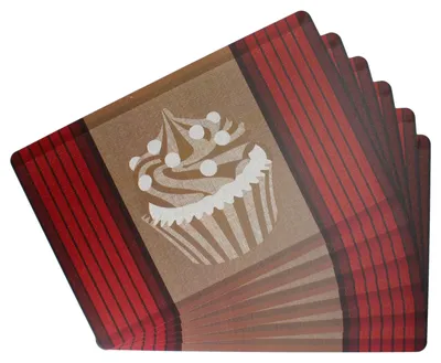 Produktbild von 6x Cupcake rot Tischset 43,5x28,5cm Kunststoff Platzset abwaschbar