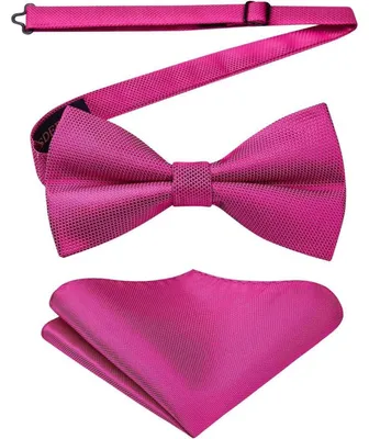 Imagen del producto de Pañuelo de bolsillo para hombre, ajustable, para esmoquin, boda, color rosa fucsia