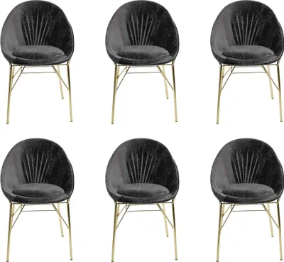 Obrázek produktu pro Moderne Design Schwarz 6x Stühle Ohne Armlehne Esszimmer Luxus Möbel
