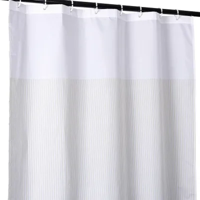 Produktbild von Duschvorhang FASTY Streifen Anti-Schimmel Polyester Badezimmervorhang Bad-Stoff 120x200cm Beige Robust
