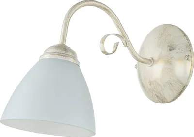 Produktbild von LIRLIN Weiße Wandleuchte Shabby Chic Metall Glas E27 blendarme Wandlampe Landhaus Wohnzimmer