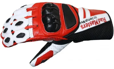 Produktbild von Motorradhandschuhe Motorrad Biker Handschuhe Lederhandschuhe, Größe:10=XL, Farbe:Rot