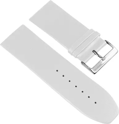 Produktbild von Eichmüller Band | Uhrenarmband Nappaleder weiß glatt flach Verlauf, Stegbreite:22mm, Schließe:Silbern