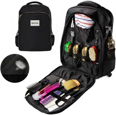 Produktbild von Barber Rucksack geräumig schwarz für Friseurzubehör BarberTOP