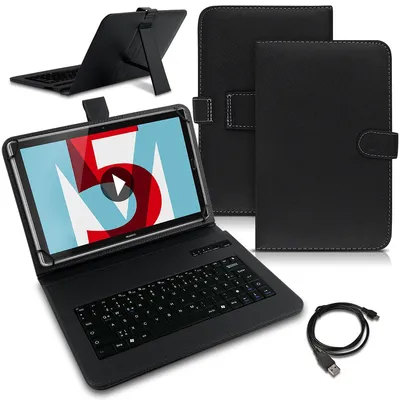 Produktbild von Tablet Hülle für Huawei MediaPad T5 10.1 Tasche Keyboard Schutzhülle BluetoothFarben:Schwarz