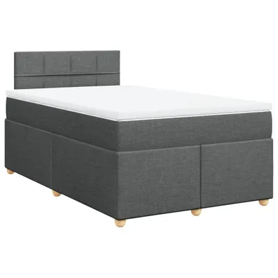 Produktbild von Boxspringbett mit Matratze Dunkelgrau 120x190 cm Stoff