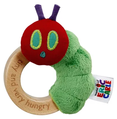 Produktbild von Rainbow Designs Die kleine Raupe Nimmersatt Ringrassel – 12 cm | Beißspielzeug