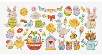 Produktbild von Kreuzstich-Set "Osterdekoration", Marke Letistitch, Motivgröße: 40 x 19 cm
