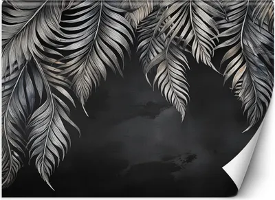 Produktbild von Vlies fototapete Tropische graue Blätter 100x70 cm Feeby Grau inkl. Kleber einfache Montage