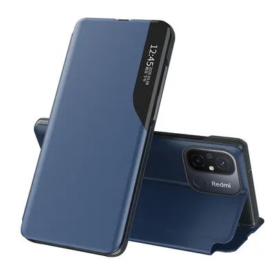 Obrázek produktu pro Flipové pouzdro pro Xiaomi Redmi 12C,Polyuretankůže pouzdro s okénkem a funkcí stojánku modré