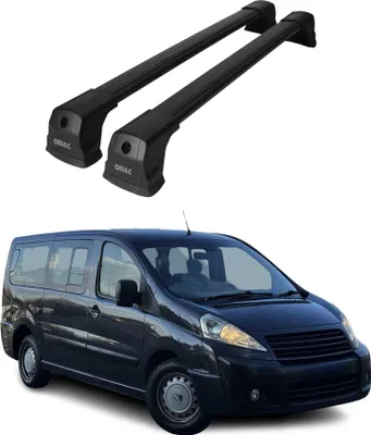 Image de Barres de toit transversales pour Fiat Scudo 2006-2016 Aluminium Noir