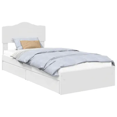 Image de Lit de Rangement Blanc 70 x 190 cm Bois d'ingénierie