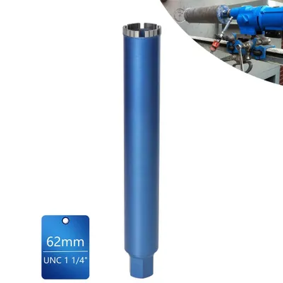 Produktbild von Turbo Diamantbohrkrone Kernbohrer für Kernbohrgerät, 1 1/4", Ø 62 mm, 460 mm, Dosenbohrer Diamant Bohrkrone Nassbohrkrone Trockenbohrkrone für Beton