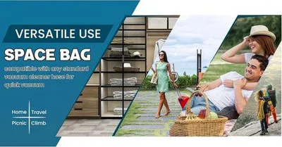 Produktbild von Famanu Vakuum Aufbewahrungsbeutel für Kleidung und Bettwäsche - wiederverwendbare, platzsparende Beutel mit Handpumpe - luftdichte Lösung für Reisen