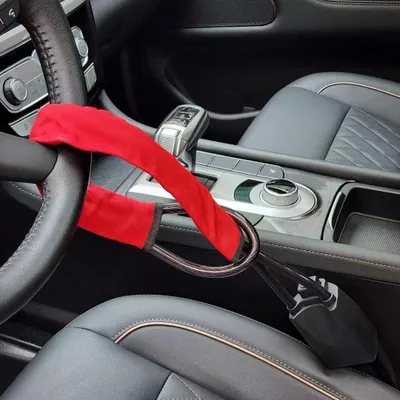 Immagine prodotto di INF Blocco di sicurezza per volante auto - Previene i furti Rosso