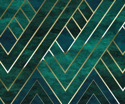 Immagine prodotto di Sanders & Sanders fotomurale art Deco verde, blu e oro 300 x 250 cm