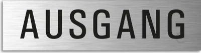Produktbild von Türschild Ausgang Hinweisschild Textschild Aluminium Edelstahloptik 160x40 mm selbstklebend
