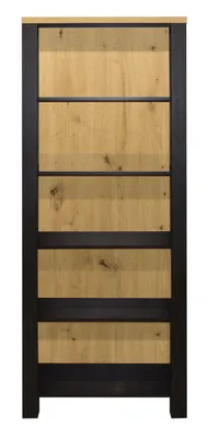 Produktbild von FURNARO Standregal Letizia Bücherregal Regal asteiche/ schwarzstahl B/H/T: 73x189x39 cm
