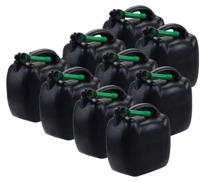 Productafbeelding van 9 x Benzine- en brandstofkanisters van 20 liter met vulhulpstukken, UN-certificering - Citomerx