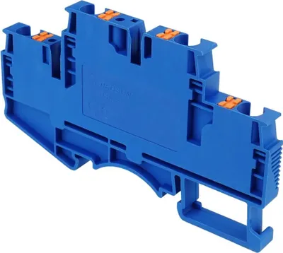 Produktbild von Reihenklemme 4mm2 4 Leiter Doppelstockklemme Etagenklemme Blau 5811