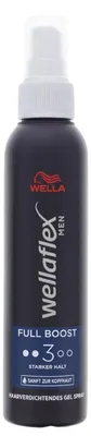 Zdjęcie produktu dla Wellaflex Men Full Boost – żel w sprayu zagęszczający włosy, mocne utrwalenie, 150 ml, delikatny dla skóry głowy