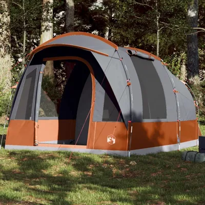 Immagine prodotto di Tenda a tunnel design 3 persone grigio e arancione impermeabile, tende da campeggio 2024 Nuovo