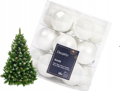 Produktbild von Runde Glaskugeln weiß glänzend/matt Set 4 cm 18 Stück
