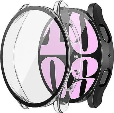 Produktbild von Strap-it Hartschalenetui mit Glas - passend für Samsung Galaxy Watch 6 40mm - transparentes Etui mit Displayschutzfolie
