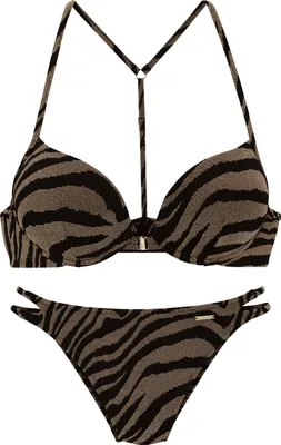 Produktbild von Bruno Banani Push-Up-Bikini schwarz-gold Größe 36 Cup AA