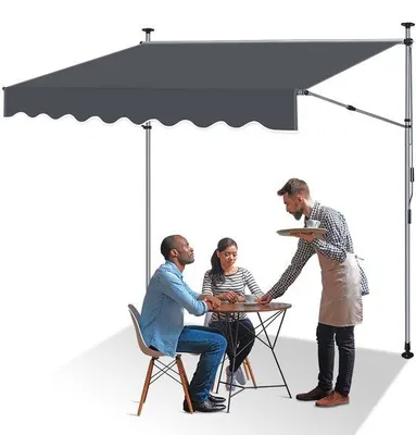 Immagine prodotto di Luifels, tenda da balcone grigia antracite, 200 x 150 cm – Tenda da balcone regolabile con manovella – Protezione solare senza foratura, ideale per terrazza e balcone