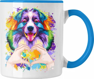 Produktbild von Trendation - Australian Shepherd Besitzer Farbe Love Tasse Geschenk Lustiger Spruch Geschenkidee Australian Shepherd Besitzerin (Blau)