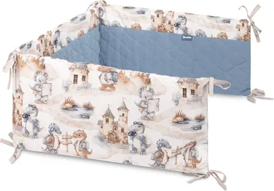 Produktbild von SENSILLO - Bettumrandung Babybett 60x120 - Baumwolle und Baumwollmusselin, Waschbar - Drachen