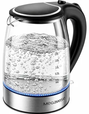 Productafbeelding van MegaWise Glazen waterkoker, 1,8 liter, 1800W elektrische waterkoker met automatische uitschakeling