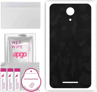 Produktbild von apgo Rückseite Schutzfolie, Skin, kompatibel mit TP-Link Neffos C7A, Hinten Displayschutzfolie aus Vinylfolie, kratzfest, einfache Montage - Schwarzes Tarnmuster