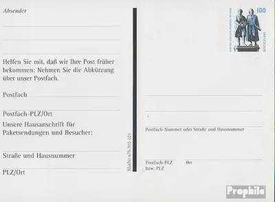 Produktbild von Belege Ganzsachen BRD (BR.Deutschland) 1999 PFK3 un Mitteilungskarte
