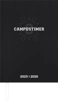 Produktbild von Campustimer Black - A5 Semester-Planer - Studenten-Kalender 2025/2026 - Notiz-Buch - schwarz - Weekly - Alpha Edition