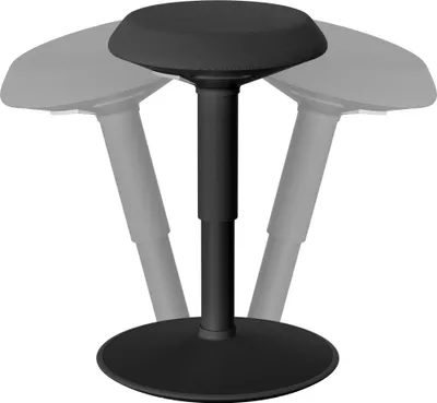 Obrázek produktu pro JOIEYOU Ergonomická kancelářská stolička 43-61 cm Výškově nastavitelná stolička Dynamická pracovní stolička s pěnovým sedákem a protiskluzovou podložkou TPE Kulatá viklavá stolička pro domácnost, obchod a kancelář (černá)