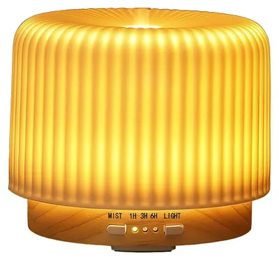 Produktbild von Aroma Diffuser, Luftbefeuchter, 200ml Ultraschall-Diffusor mit Luftbefeuchtung aus Keramik & Bambus, Wellnesslicht, Timer, Auto-Off