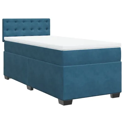 Produktbild von Boxspringbett mit Matratze Dunkelblau 80x200 cm Samt