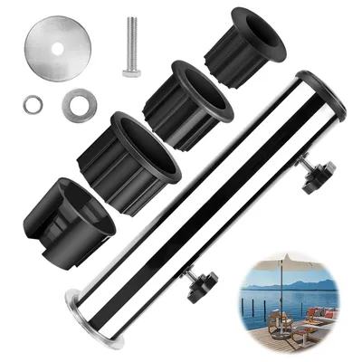 Produktbild von Sonnenschirmständer, hülse für sonnenschirmständer, Sonnenschirm Standrohr Hülse, DIY Metallrohr-Schirmständer mit Reduzierring 32/38/48 mm