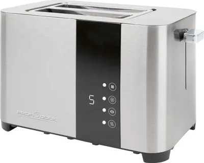 Produktbild von ProfiCook Toaster, Toaster 2 Scheiben mit Sensor Touch Bedienung, Auftau-, Aufwärm-/ Schnellstoppfunktion, Toaster mit Brötchenaufsatz, Toaster Edelstahl, PC-TA 1250